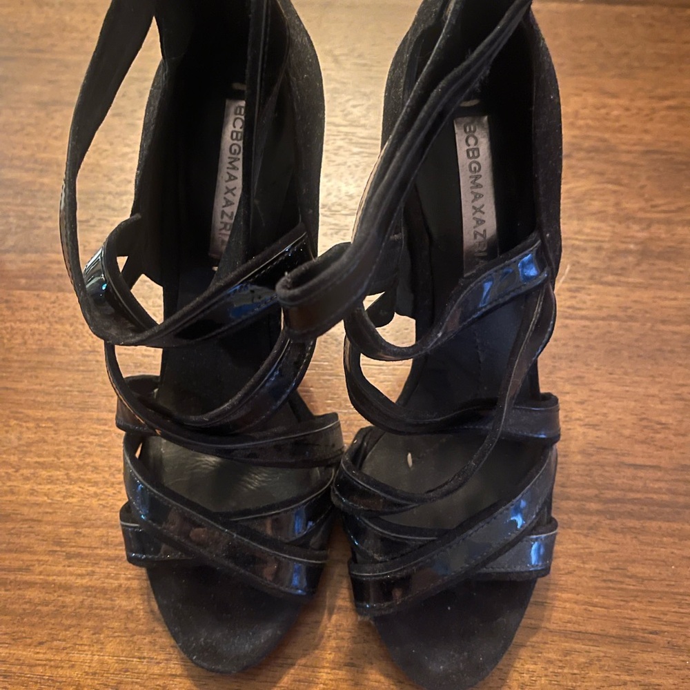 BCBGMaxAzria Elegant Black Strappy Heels